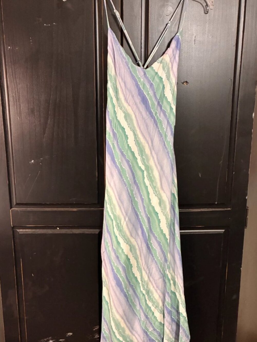NWT Sage The Label Dress Blue Green Watercolor mermaidcore maxi dress M
